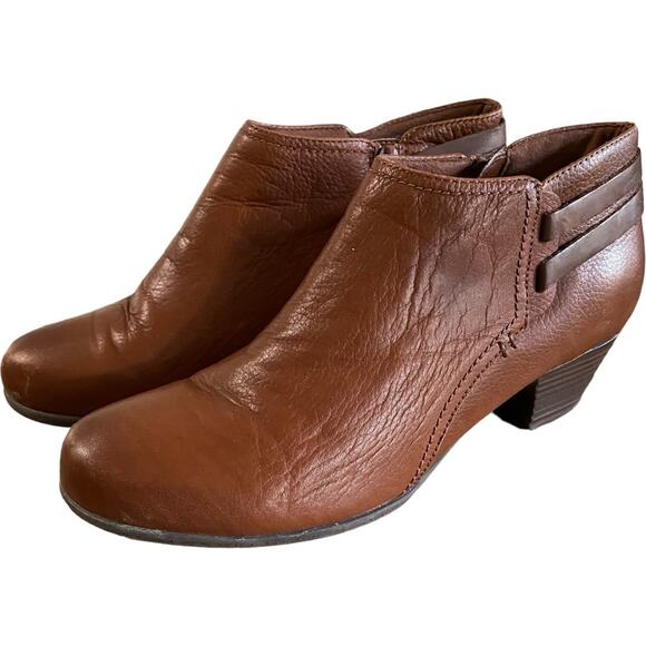 Clarks Womens Booties Size 8.5 Valarie Ashly Leather Strap ankle boots - Picture 3 of 7